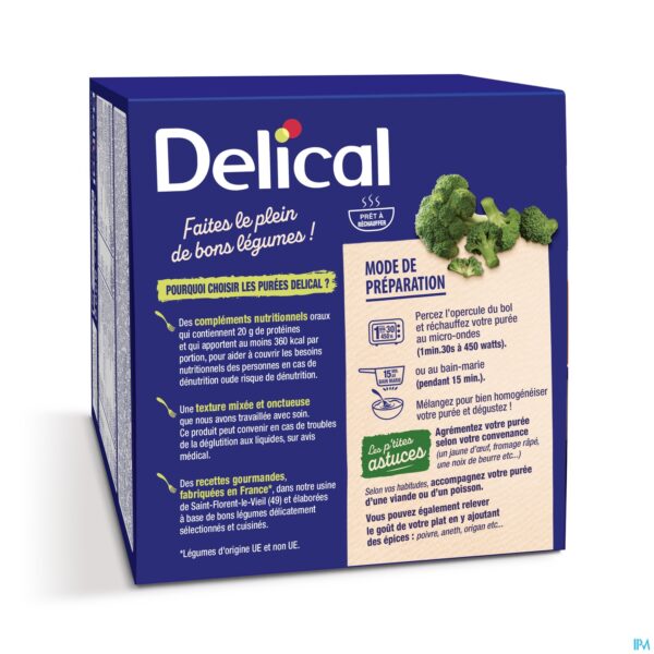 Packshot Delical Puree Broccoli Hphc 4x200g