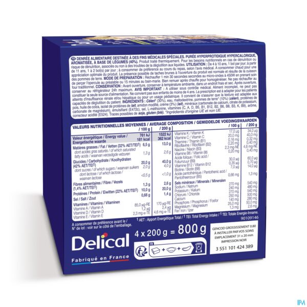 Packshot Delical Puree Selderij Aardappelen Hphc 4x200g