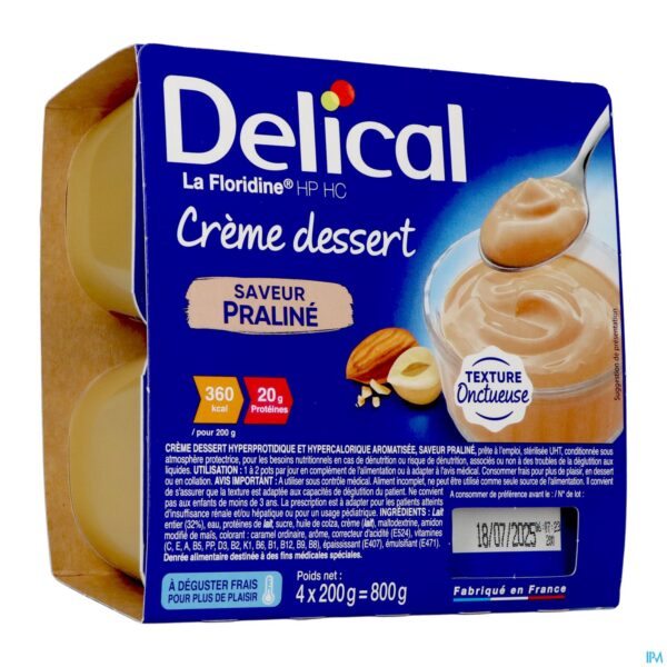 Packshot Delical Creme Dessert La Floridine Praline 4x200g