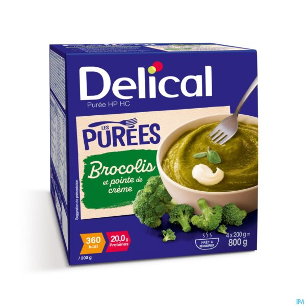 Packshot Delical Puree Broccoli Hphc 4x200g Packshot Delical Puree Broccoli Hphc 4x200g