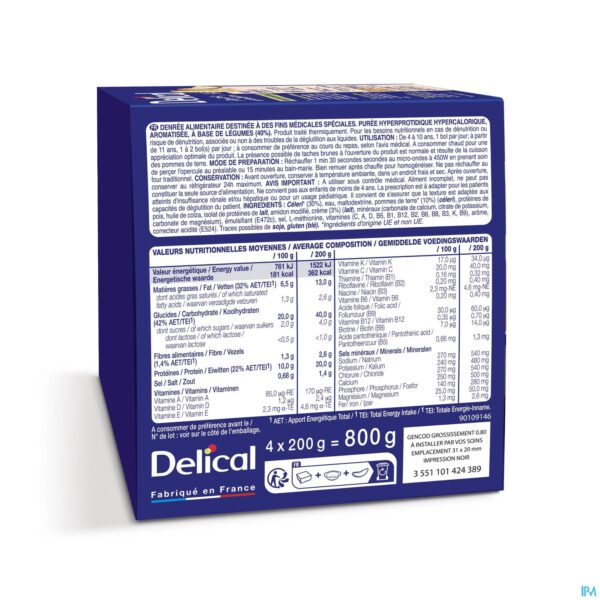 Packshot Delical Puree Selderij Aardappelen Hphc 4x200g