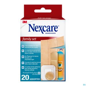 Packshot Nexcare 3m Family Set Assortiment Pleisters 20