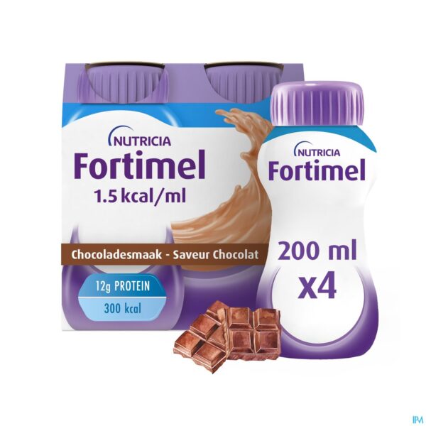 Packshot Fortimel 1.5kcal Chocolade 4x200ml