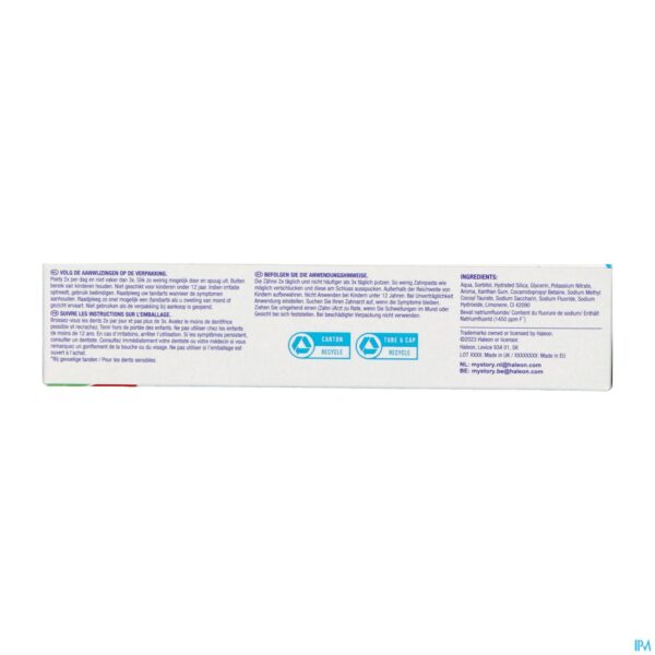 Packshot Sensodyne Extra Fresh Gel Tandpasta Tube 75ml Nf