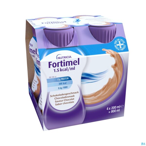 Productshot Fortimel 1.5kcal Chocolade 4x200ml