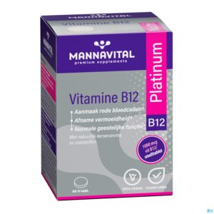 Packshot Mannavital Vitamine B12 Platinum V-tabl 60 Nf