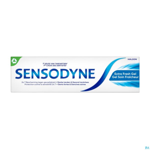 Packshot Sensodyne Extra Fresh Gel Tandpasta Tube 75ml Nf