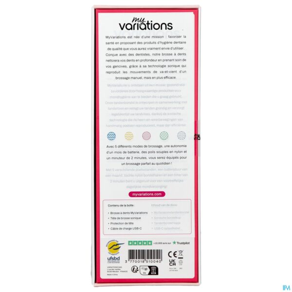 Packshot Myvariations Elektrische Tandenborstel Pastel Rose