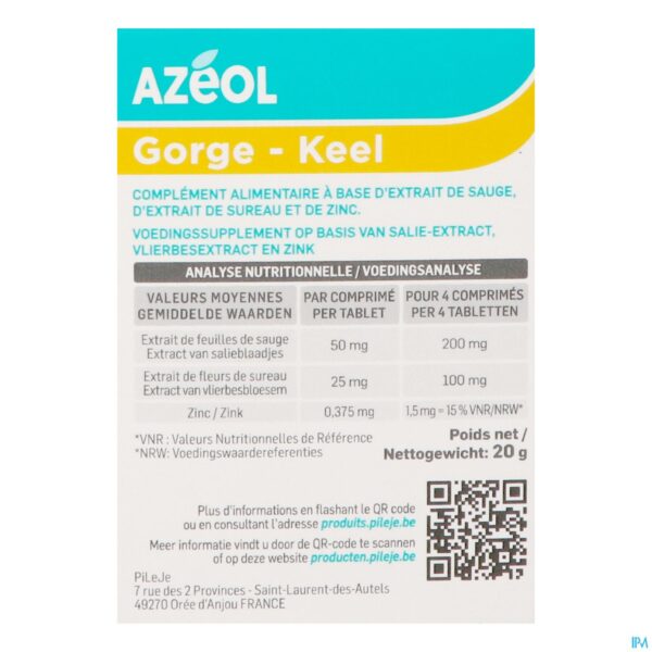 Packshot Azeol Keel Munt Zuigtabl 30 Packshot Azeol Keel Munt Zuigtabl 30