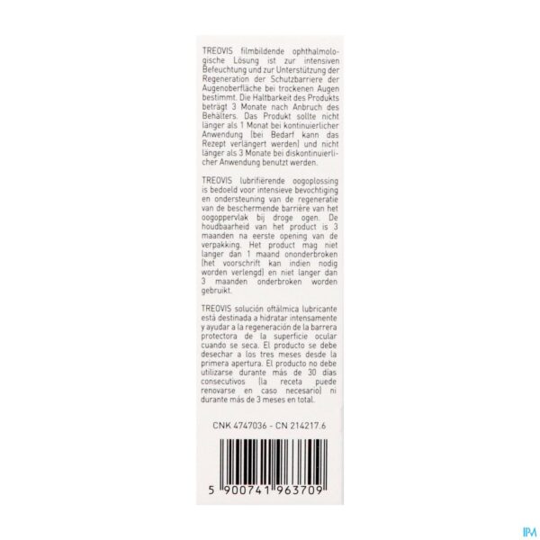 Packshot Treovis Lubrifierende Oogoplossing 10ml