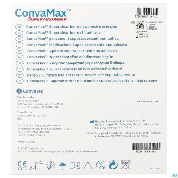 Packshot Convamax Superabsorber N/klevend 15cmx15cm 10
