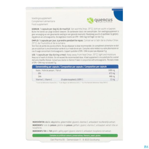 Packshot Quercus Omega 3 Epa + Dha Caps 30