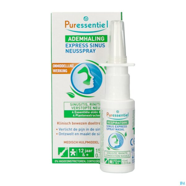 Productshot Puressentiel Ademhal.sinus Expr.neusspray Bio 15ml