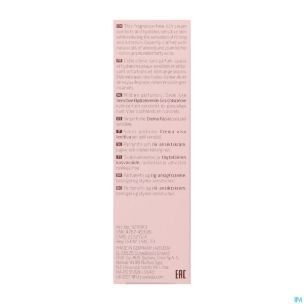 Packshot Weleda Sensitive Hydraterende Gezichtscreme 30ml