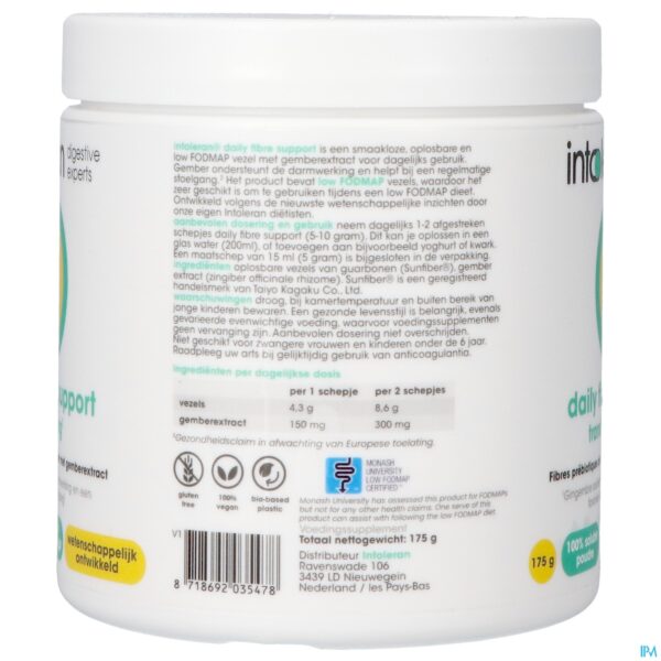Packshot Intoleran Daily Fibre Support 175g