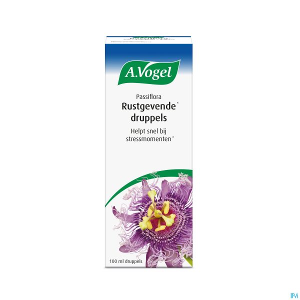Packshot A.vogel Passiflora Rustgevende Druppels 100ml Packshot A.vogel Passiflora Rustgevende Druppels 100ml