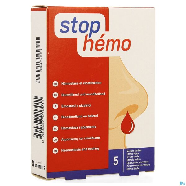 Packshot Stop Hemo Watten Steriel 5x4cm