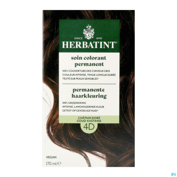 Packshot Herbatint 4d Goudkastanje 170ml Packshot Herbatint 4d Goudkastanje 170ml