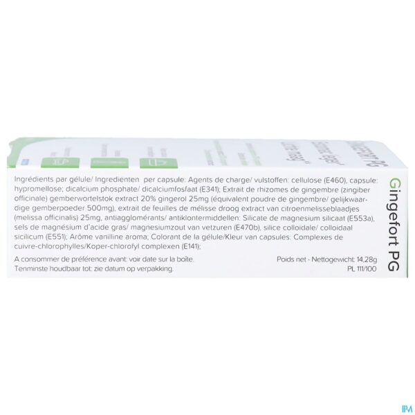 Packshot Gingefort Pg Pharmagenerix Caps 40