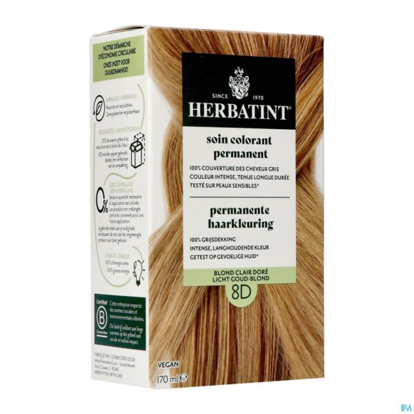 Packshot Herbatint 8d Licht Goudblond 170ml Packshot Herbatint 8d Licht Goudblond 170ml
