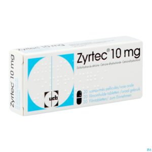 Packshot Zyrtec 10mg Comp Pell 20 X 10mg