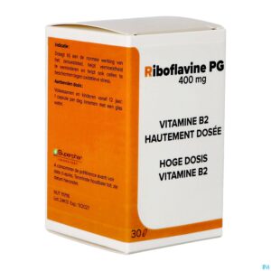 Packshot Riboflavine 400mg Pharmagenerix Caps 30