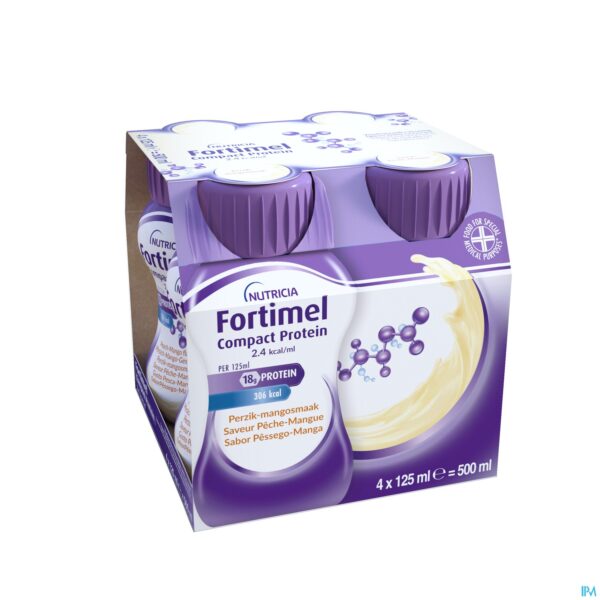 Packshot Fortimel Compact Protein 2.4kcal Perz&mang 4x125ml