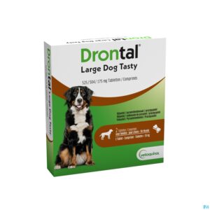 Packshot Drontal Large Dog Tasty 525/504/175mg Comp 1x2