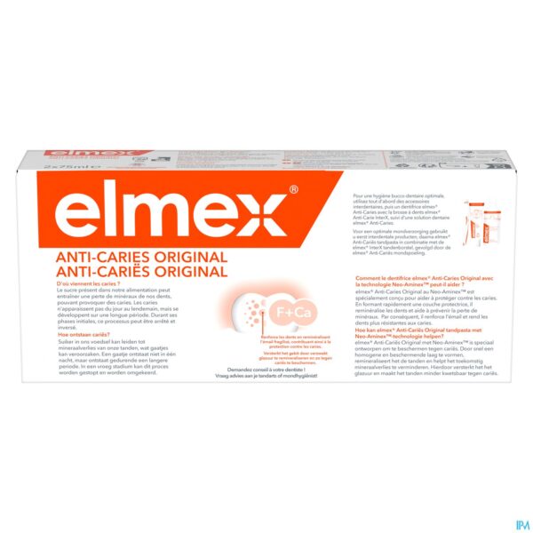 Packshot Elmex A/caries Original Tandpasta 2x75ml