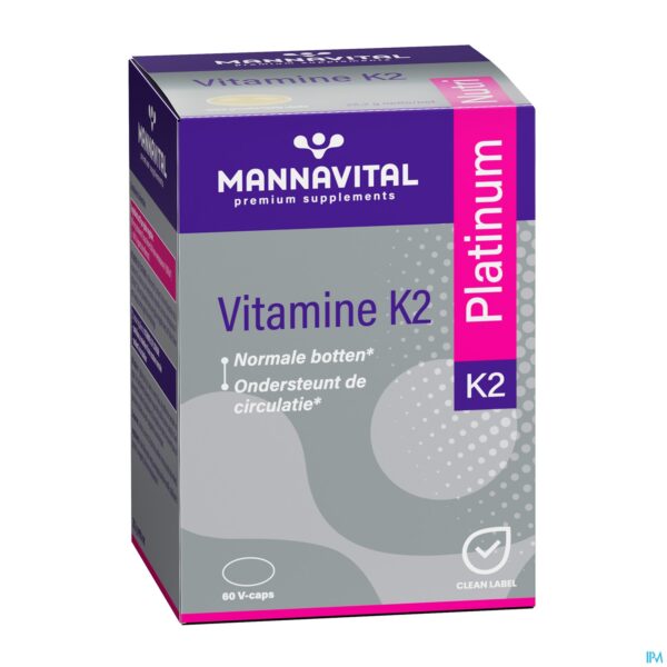 Packshot Mannavital Vitamine K2 Platinum V-caps 60