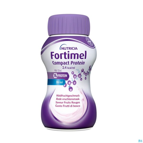 Productshot Fortimel Compact Protein 2.4kcal Bosvrucht 4x125ml