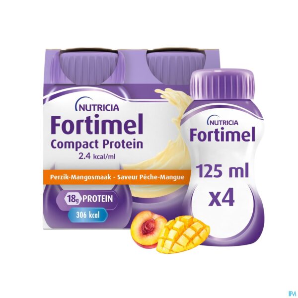 Packshot Fortimel Compact Protein 2.4kcal Perz&mang 4x125ml
