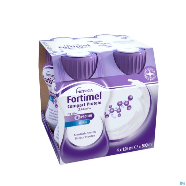 Packshot Fortimel Compact Protein 2.4kcal Neutraal 4x125ml