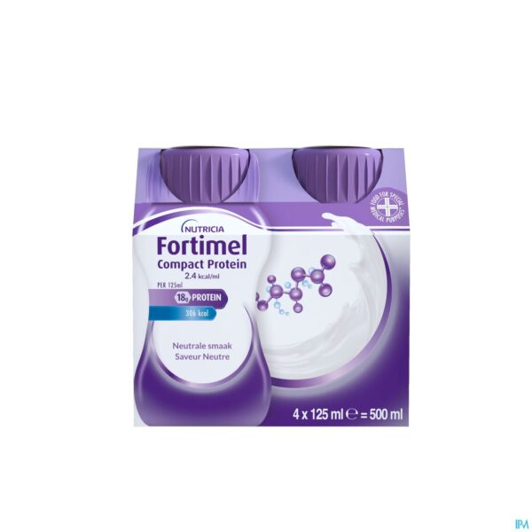 Packshot Fortimel Compact Protein 2.4kcal Neutraal 4x125ml