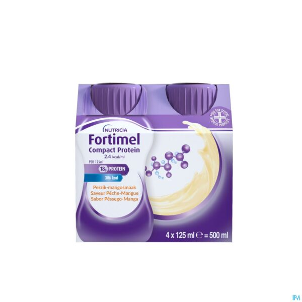 Packshot Fortimel Compact Protein 2.4kcal Perz&mang 4x125ml