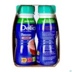 Packshot Delical Melkdrank Z/suiker Aardbei 4x200ml