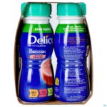 Packshot Delical Melkdrank Z/suiker Aardbei 4x200ml