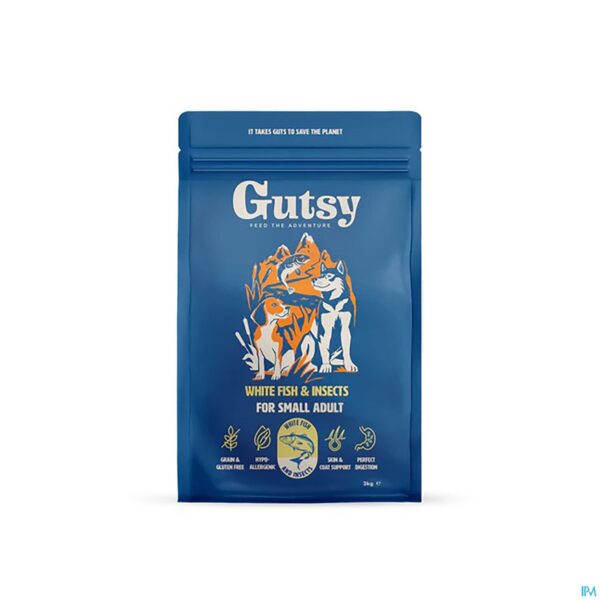 Packshot Gutsy Fish & Insect Small Adult 2kg