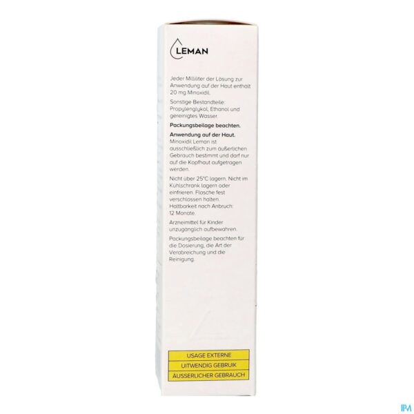Packshot Minoxidil Leman 20mg/ml Opl Cutaan Gebruik 1