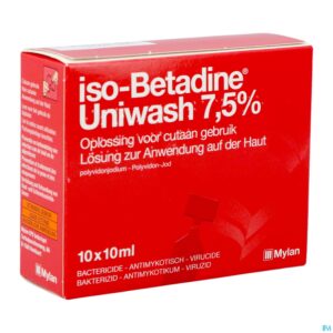 Packshot Iso Betadine Uniwash 7,5% 10x10ml