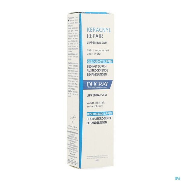 Packshot Ducray Keracnyl Repair Lipbalsem 15ml Packshot Ducray Keracnyl Repair Lipbalsem 15ml