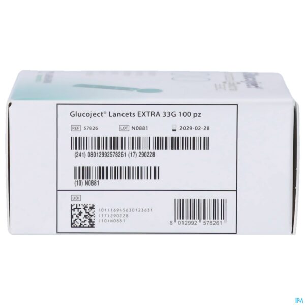 Packshot Glucoject l.extra 33g Lancetten 100
