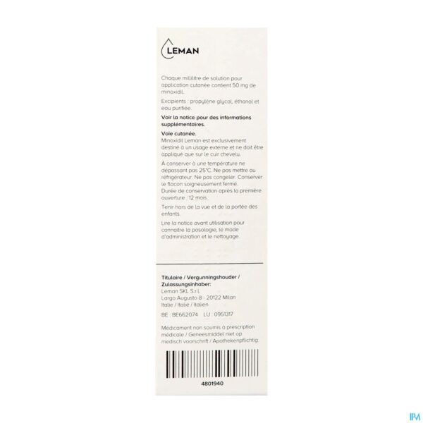 Productshot Minoxidil Leman 50mg/ml Opl Cutaan Gebruik 1