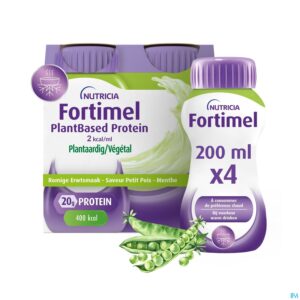 Packshot Fortimel Plantbased Protein Romige Erwt 4x200ml