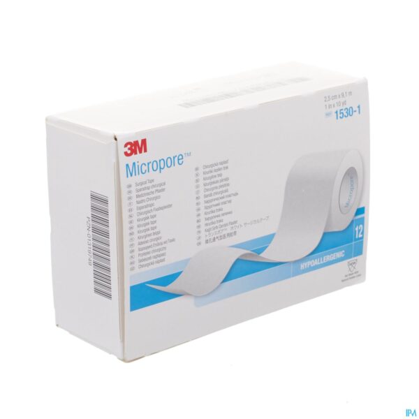 Packshot Micropore 3m Hechtpleister 25mmx9,14m Rol 12 1530