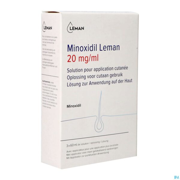 Packshot Minoxidil Leman 20mg/ml Opl Cutaan Gebruik 3