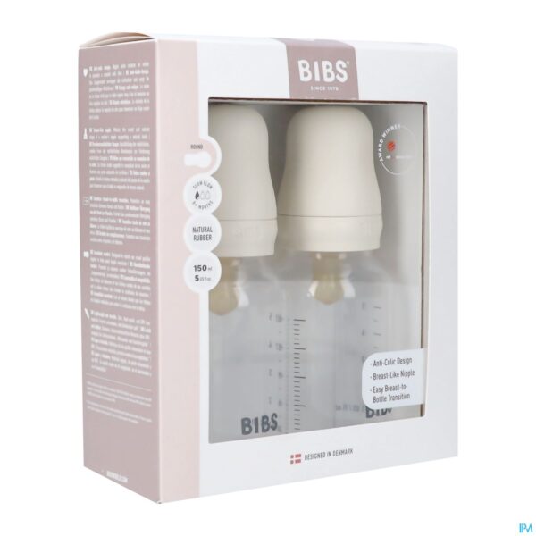 Packshot Bibs Zuigfles Duopack Complete Set Ivory 150ml Packshot Bibs Zuigfles Duopack Complete Set Ivory 150ml