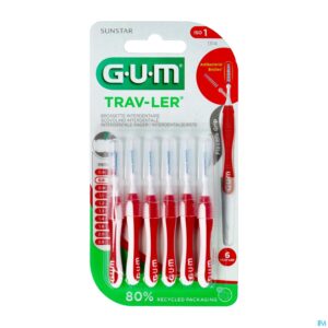 Packshot Gum Trav-ler Interdent.borsteltje 0,8mm 6 1314m6