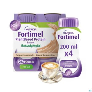 Packshot Fortimel Plantbased Protein Cappuccino 4x200ml