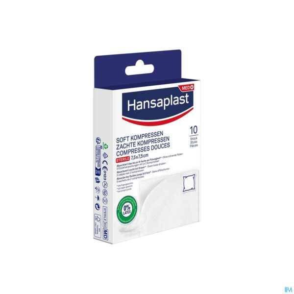 Packshot Hansaplast Soft Compress 7,5cmx7,5cm 10 Packshot Hansaplast Soft Compress 7,5cmx7,5cm 10